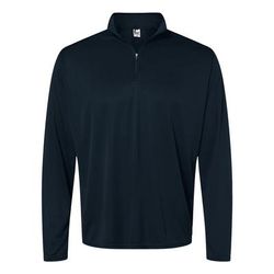 Badger Sport 5102 Quarter-Zip Pullover T-Shirt in Navy Blue size 4XL | Polyester BG5102