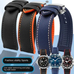 Bracelet de Montre Astronomique pour Longines SeATM Série Hamilton Nylon Caoutchouc Souple