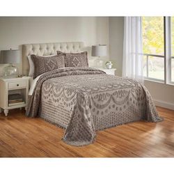 100% Cotton Georgia Chenille Bedspread by BrylaneHome in Gray (Size FULL)
