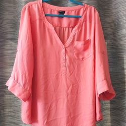 Torrid Tops | Lightweight 3/4 Sleeve Shirt | Color: Pink | Size: 2