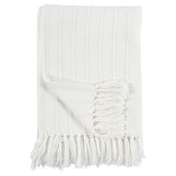 "Hendri 50"x 70" Throw Blanket in White by Kosas Home - Kosas Home V240052"