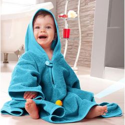 buttinette Poncho de bain, turquoise, 55 x 71 cm