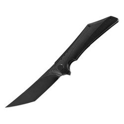 Bestech Knives Kamoza Framelock Black Folding Knife 3.63" black stonewash finish Bohler M390 stainless Black stonewash finish titanium handle BT1911B
