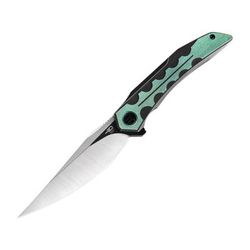 Bestech Knives Samari Framelock Green Folding Knife 3.88" Bohler M390 stainless blade Black and green titanium handle BT2009C