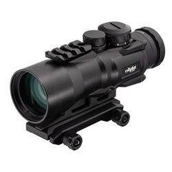 TRYBE Optics 5x36mm Compact Prism Scope Red Dot Sight 36mm Tube 4 MOA Dot Anodized Black TRO5XPRISM-BL