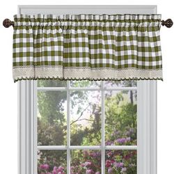 Buffalo Check Window Curtain Valance by Achim Home Décor in Sage