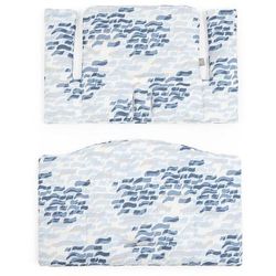 Stokke Tripp Trapp High Chair and Cushion with Stokke Tray - White / Waves Blue