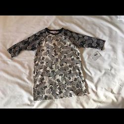 Lularoe Shirts & Tops | Lularoe Youth Shirt | Color: Black/Cream | Size: 12g