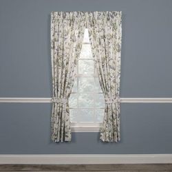 Wide Width Abigail Tailored Curtain Pair With Tiebacks by Abigail in Porcelain (Size 82" W 84" L)