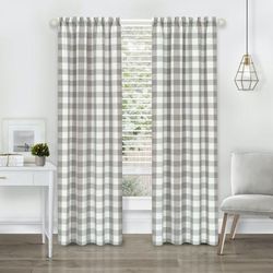 Wide Width Hunter Rod Pocket Window Curtain Panel by Achim Home Décor in Grey (Size 42" W 84" L)