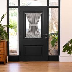 Wide Width Darcy Rod Pocket Door Panel With Tieback by Achim Home Décor in Grey (Size 54" W 72" L)