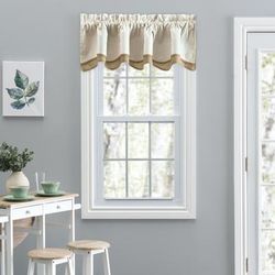 Plaza Stripe 2 Fabric Bradford Valance by Plaza Stripe in Tan