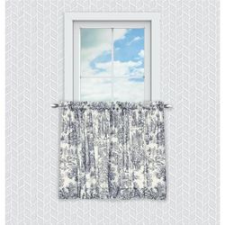 Wide Width Victoria Park Tailored Tier Curtain Pair by Victoria Park in Blue (Size 68" W 36" L)