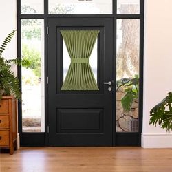 Wide Width Darcy Rod Pocket Door Panel With Tieback by Achim Home Décor in Green (Size 54" W 40" L)