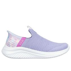 Skechers Girl's Slip-Ins: Ultra Flex 3.0 - Colory Wild Sneaker | Lavender | Textile | Machine Washable