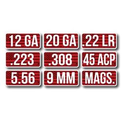 MTM Ammo Caliber Label Display With 54 Units CLD
