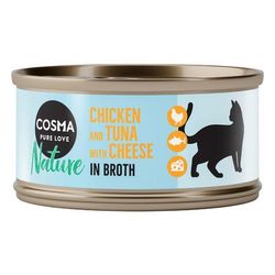 6x70g Chicken, Tuna, Cheese Cosma Nature Wet Cat Food