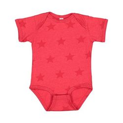 Code Five 4329 Infant Star Bodysuit in Red size Newborn | Ringspun Cotton