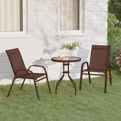 vidaXL Set da Bistrot per Giardino 3 pz Marrone