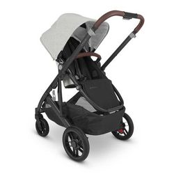 UPPAbaby CRUZ V2 Stroller - Anthony (White and Grey Chenille / Carbon / Chestnut Leather)