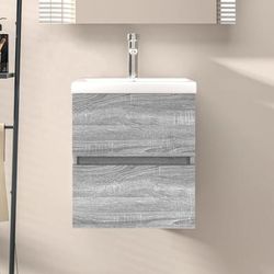 vidaXL Mobile Lavabo Grigio Sonoma 41x38,5x45 cm in Legno Multistrato