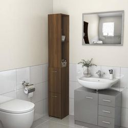 vidaXL Armadio Bagno Rovere Marrone 25x25x170 cm Legno Ingegnerizzato