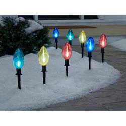 LED C7 Bulb Multi-Color Pathway Lights, Set of 8 by BrylaneHome in Multi