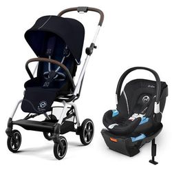 Cybex Eezy S Twist +2 V2 Stroller + Aton 2 Sensorsafe Travel System Bundle - Ocean Blue / Lavastone