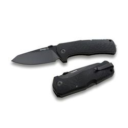 Lionsteel TM1 Lockback CF Folding Knife 3.5" black Mil-Spec coated Sleipner tool steel bla Carbon fiber handle TM1 CB