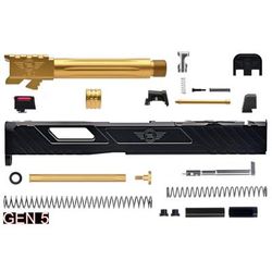 L2D Combat Tyton Assembly Threaded Pistol Slide for Glock 19/19X/45 Gen 5 RMR Ready Black/Titanium Nitride LD-CU-T-195-FT-BLK-TIN