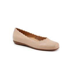 Wide Width Women's Sabine Dressy Flat by Trotters in Nude (Size 10 1/2 W)