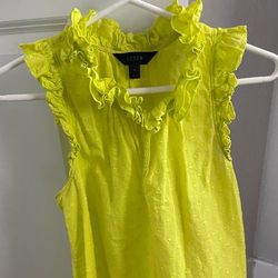 J. Crew Tops | J Crew Neon Yellow Tank Size 4 | Color: Yellow | Size: 4