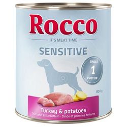 6x800g Sensitive Turkey & Potatoes Rocco Wet Dog Food