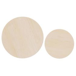 Sous-verres en bois, 12 cm Ø et 17 cm Ø, 2 pièces