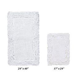 Shaggy Border Bath Rug Mat, 2-Pc. Set by Better Trends in White