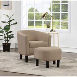 Take a Seat Churchill Accent Chair with Ottoman - Convenience Concepts 310141FT