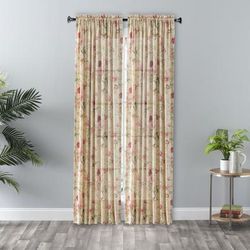 Wide Width Balmoral Tailored Panel by Ellis Curtains in Red (Size 48" W 63" L)