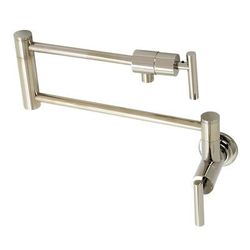 Kingston Brass KS4106CML Manhattan Wall Mount Pot Filler, Polished Nickel - Kingston Brass KS4106CML