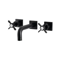 Kingston Brass KS6120BEX Essex Two-Handle Wall Mount Bathroom Faucet, Matte Black - Kingston Brass KS6120BEX