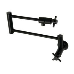 Kingston Brass KS4100DX Concord Wall Mount Pot Filler, Matte Black - Kingston Brass KS4100DX