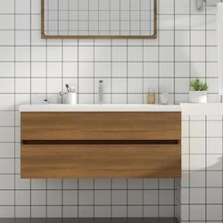 vidaXL Mobile Lavabo Rovere Marrone 100x38,5x45cm in Legno Multistrato