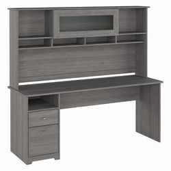 Bush Furniture Cabot 72W Computer Desk with Hutch in Modern Gray - Bush Furniture CAB049MG