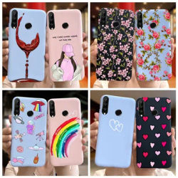 Coque souple en silicone pour Huawei P30 Lite P30 Pro Lite étui mignon à motif de fille fleurie