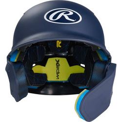 Rawlings Mach Matte Senior Baseball Batting Helmet with Adjustable Face Guard Navy