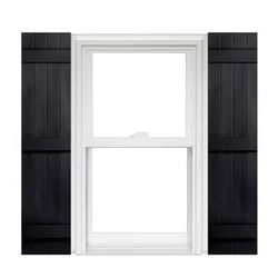Homeside 4 Board and Batten Joined Vinyl Shutters (1 Pair) 14-1/2 Inch x 59 Inch - 050 Black