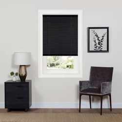 Wide Width Cordless Gii Deluxe Sundown Room Darkening Mini Blind by Achim Home Décor in Black (Size 23" W 64" L)