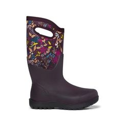 Bogs Neo Classic Cartoon Flower Shoes - Women's Burgundy Multi 7 72857-641-7