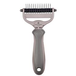 Medium Duo Groomer Brush + Comb in One for Dogs & Cats in Dove Gray