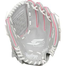 Rawlings Sure Catch 10" Youth Fastpitch Softball Glove - Right Hand Throw Gray/Pink