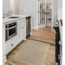 COASTAL PLAID Kitchen Mat By Kavka Designs